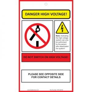 'Danger High Voltage' Qualified Technician Tag