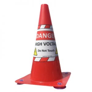 Red High Voltage Warning Cone 'Do Not Touch'