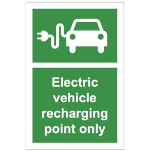 Electric Vehicle - Recharging Point Only Sign